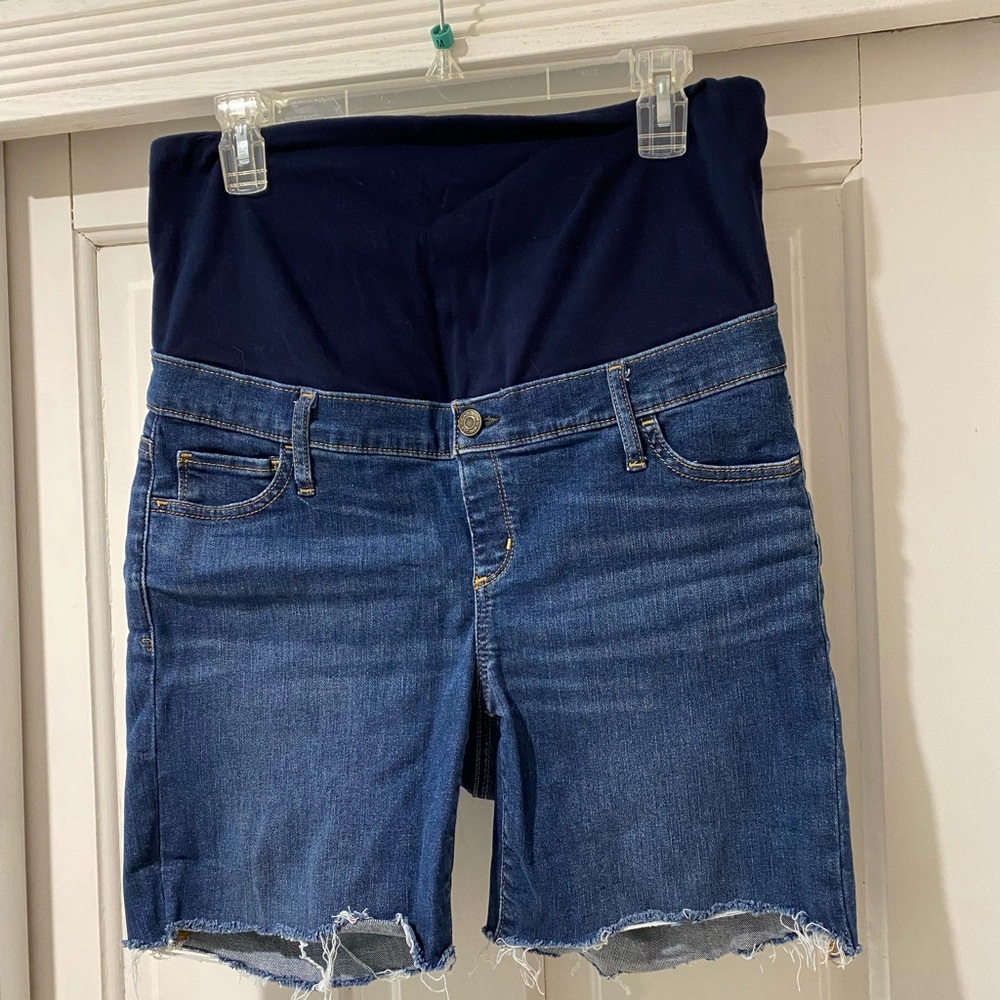 GAP High Waist Denim Shorts with Navy Waistband